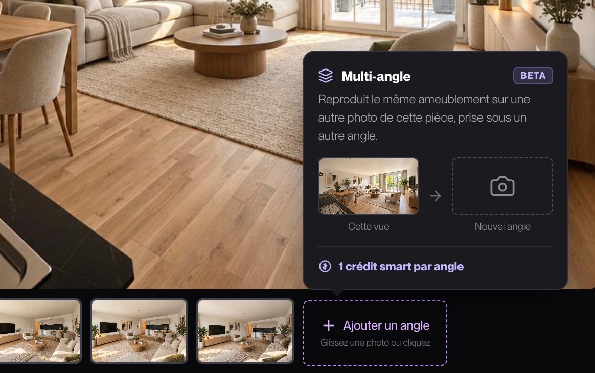 La fonctionnalité multi-angle dans Gepetto : ajouter un angle à un rendu